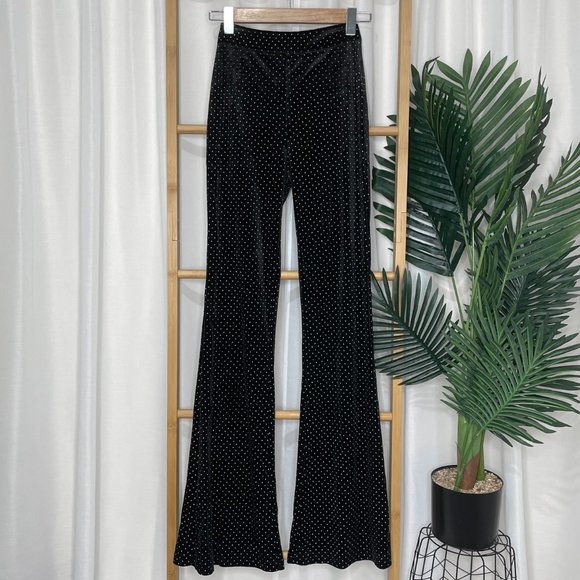SOLD I.AM.GIA Black Velvet Studded Kelly Flare Pants XS - Picture 2 of 11